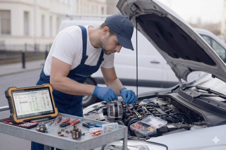 Alternator Repair Birmingham – auto electrician replacing an alternator for Birmingham Auto Electrics.