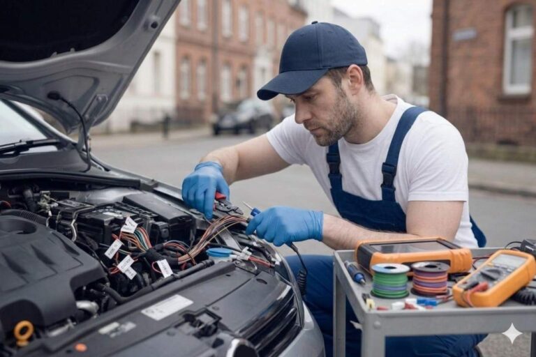 Car Wiring Repairs Birmingham – auto electrician repairing car wiring and electrical cables for Birmingham Auto Electrics.