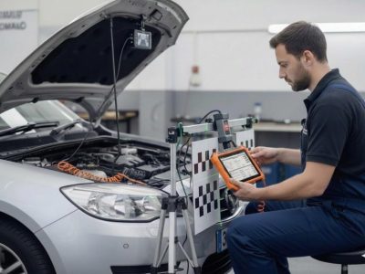 ADAS Calibration in Birmingham – auto electrician performing ADAS camera calibration for Birmingham Auto Electrics.