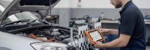 ADAS Calibration in Birmingham – auto electrician performing ADAS camera calibration for Birmingham Auto Electrics.