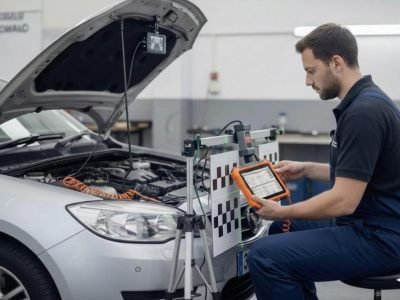 ADAS Calibration in Birmingham – auto electrician performing ADAS camera calibration for Birmingham Auto Electrics.