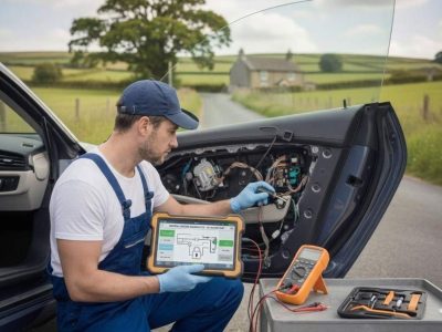 Central Locking Repair in Birmingham – auto electrician repairing a central locking system for Birmingham Auto Electrics.