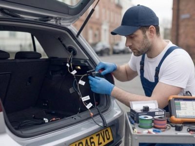 Reverse Camera Installation Birmingham – auto electrician installing a reverse camera for Birmingham Auto Electrics.
